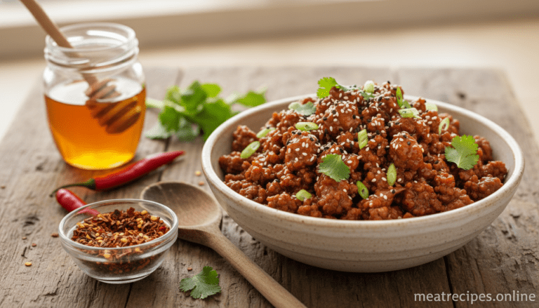 hot honey ground beef bowl