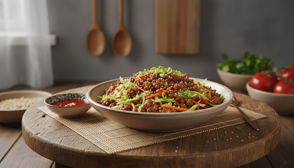 pork egg roll in a bowl