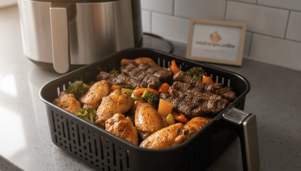 An air fryer basket